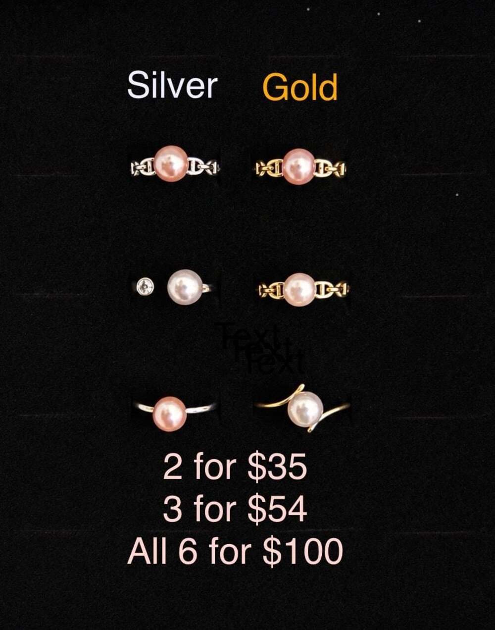 Up to 75% off Bundles|Dainty Genuine Pearl Rings. Bundle more save more!